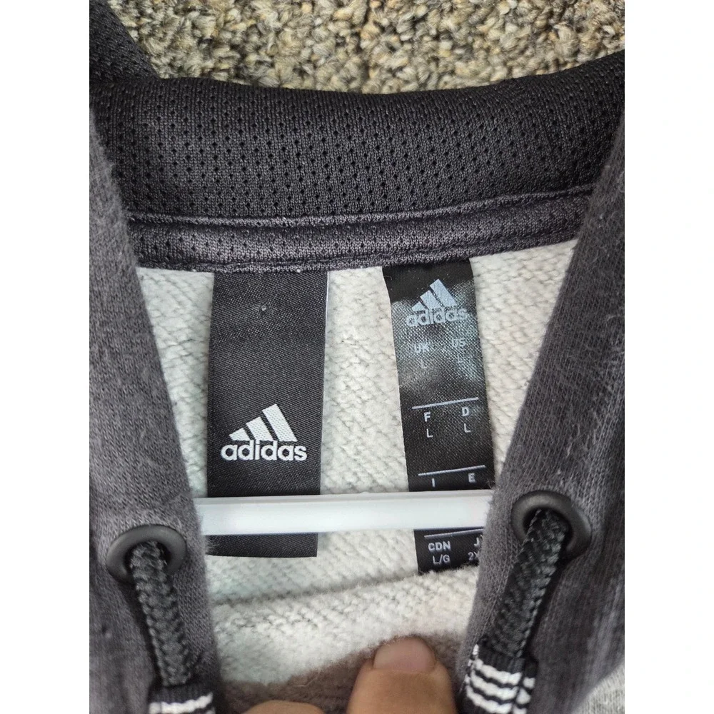 Adidas Athletic Hoodie Mens Large Grey Excellent‎ Sporty Fitness 0313